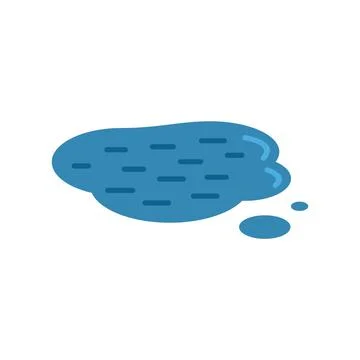 Water puddle reflecting light creating ripple effect on surface Stock Illustration