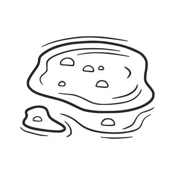 Water puddle reflecting light with small waves forming around it Stock Illustration