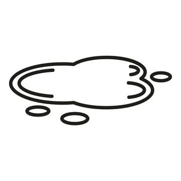 Water puddle representing liquid splash or spill icon Stock Illustration