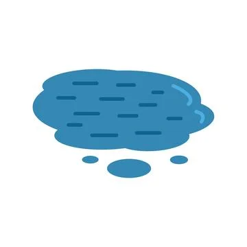 Water puddle with ripples reflecting sunlight creating a relaxing atmosphere Stock Illustration