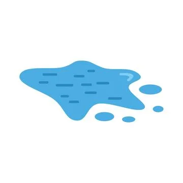 Water puddle splashing with small drops forming around it Stock Illustration