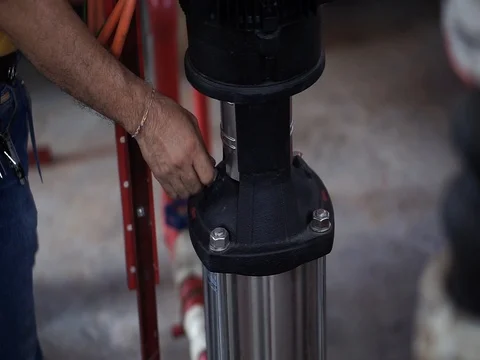 Water pump is air lock Stock Footage 87976115