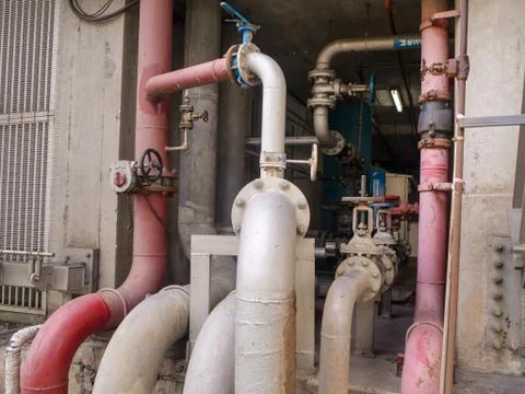 Water pump booster system panel for piping Stock Photos