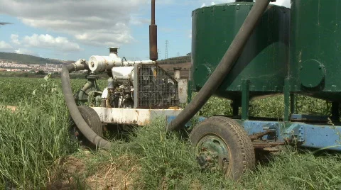Water pump for irrigation in farm Video stock 604530