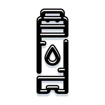 Water pump machine icon with liquid drop symbol Ilustração Stock