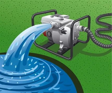 Water pump power generator Stock Illustration