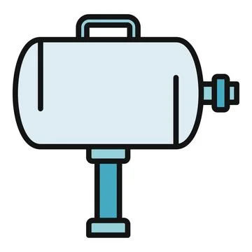 Water pump pressure tank machine flat icon Stock Illustration