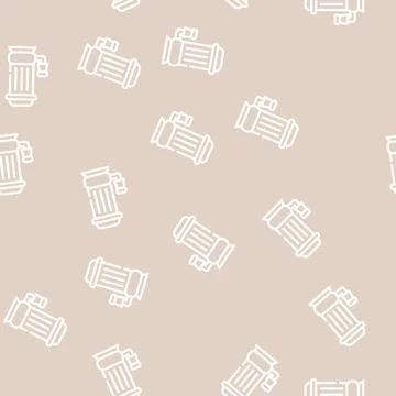 Water pump tool line vector seamless pattern Stock Illustration