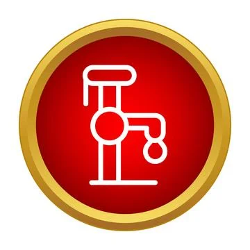 Water pump well outline drop manual supply icon Stock Illustration