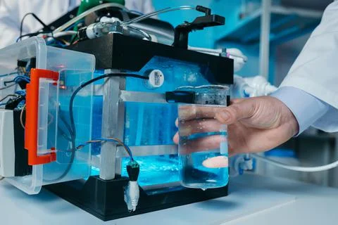 Water purification and structuring system. Laboratory. Research concept Stock Photos