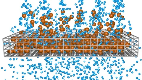 Water purification. Drops pass through filter, dirt trapped. Stock Footage 85763883