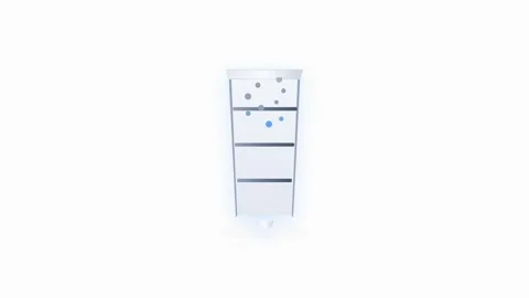 Water Purification Filter Cross-Section Icon with Flowing Droplets and Mesh.. Stock-Footage 346130946