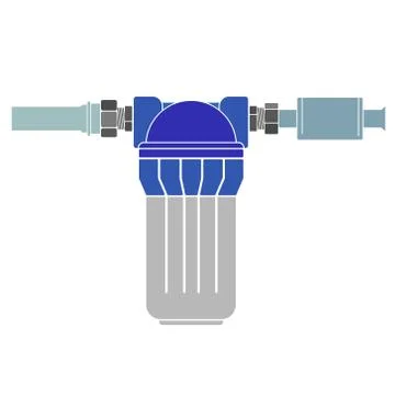 Water purification filter pipe connection Stock Illustration