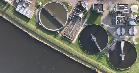 Water purification installation in the Netherlands, using advanced technologies Stock Footage 230923313