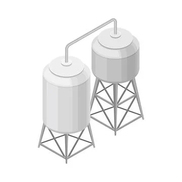 Water Purification Process with Filtration and Distillation in Cylindrical Tank 库存插图