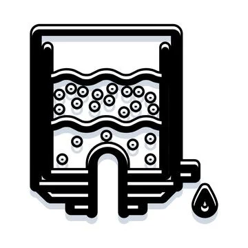 Water purification process icon illustrating clean liquid Stock Illustration