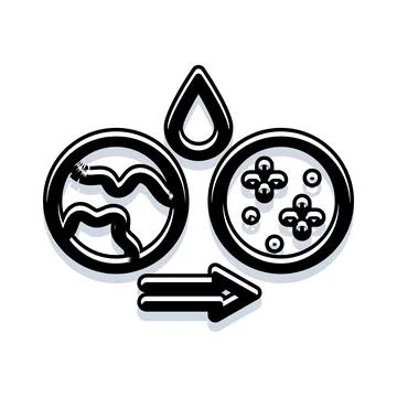 Water purification process icon showing liquid filtration Stock Illustration