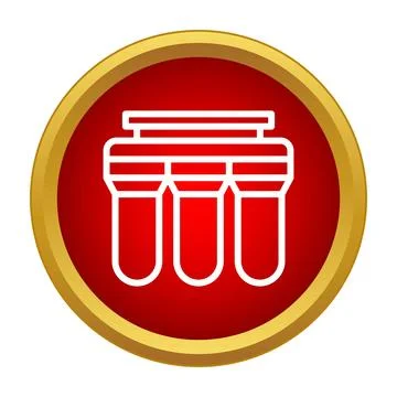 Water purification system icon displaying clean filtered water concept 库存插图