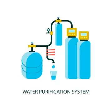 Water purification system Stock Illustration