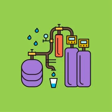 Water purification system Stock Illustration