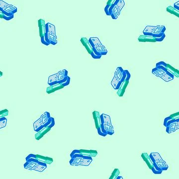 Water quality testing hydrogeologist isometric icon seamless pattern イラスト素材