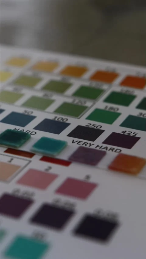 Water quality testing process with chemical test strip placed on paper color Stock Footage 328818972