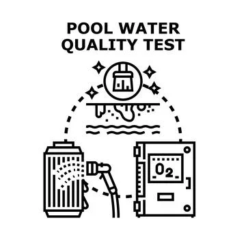 Water quality testing for swimming pool clarity and hygiene Ilustración de archivo