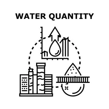 Water quantity management and consumption concept Ilustración de archivo