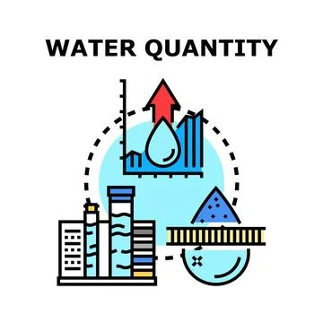 Water quantity management and consumption concept Ilustración de archivo