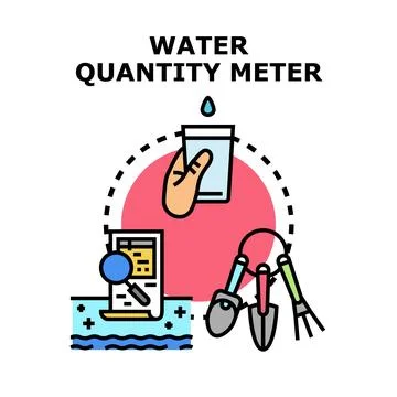 Water quantity meter concept measuring irrigation resources Иллюстрация