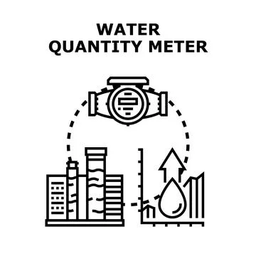 Water quantity meter tracking urban consumption vector Ilustração Stock