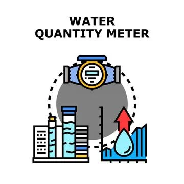 Water quantity meter tracking urban consumption vector Ilustração Stock