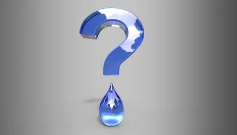 Water Question Mark 3D Illustration Stock Illustration