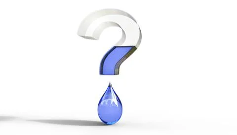 Water Question Mark 3D Illustration Stock Illustration