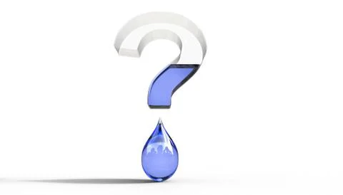 Water Question Mark 3D Illustration Illustrazione stock