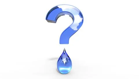 Water Question Mark 3D Illustration Stock Illustration