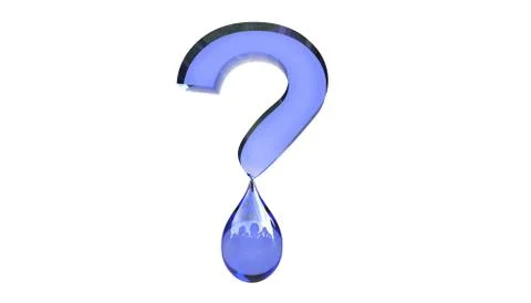 Water Question Mark Concept 3d Illustration Stock Illustration