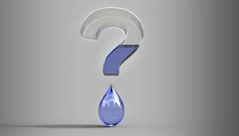 Water Question Mark Concept 3d Illustration Illustrazione stock