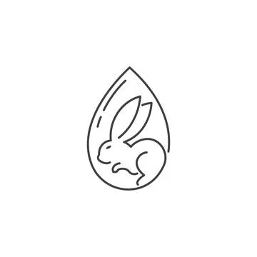 Water rabbit year 2023. Vector logo icon template Illustrazione stock