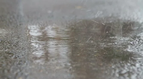Water Rain on asphalt  surface Stock Footage 61436460