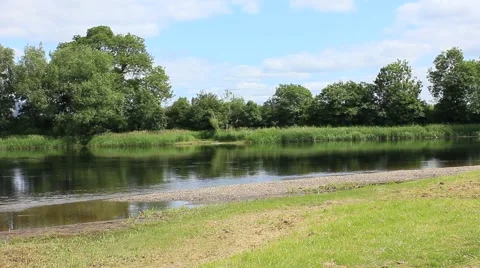 Water rapids the Forth Stirling City Stock Footage 52075891