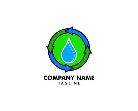 Water Recycle Logo Design Template Element Stock Illustration