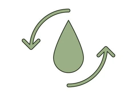 Water recycling icon. Flat vector illustration. Stock Illustration