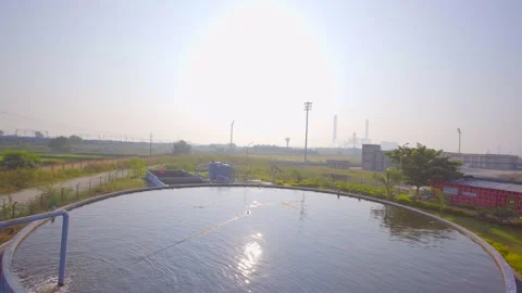 Water recycling plant and processing Stock Footage 205276377