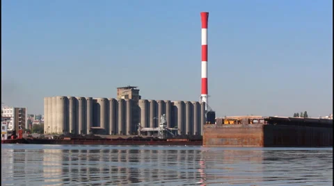 Water, red chimney Video stock 32260141