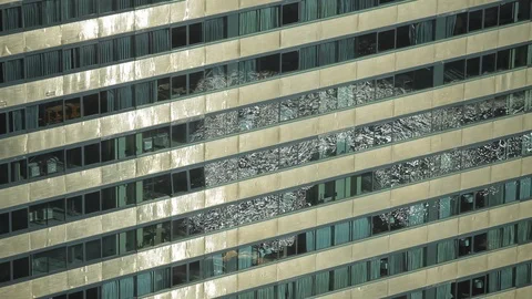 Water reflected in skyscraper windows Stock Footage 97101464