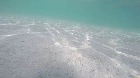 Water reflecting sunlight on the sandy bottom of the sea Stock Footage 85791647