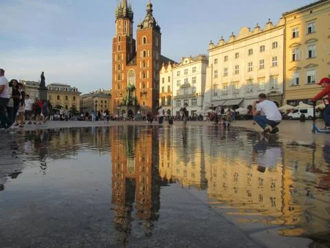 Water reflection after rain. Stock Photos