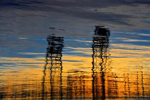 Water Reflection of a Bridge Stock Photos