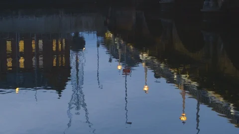 Water Reflection of City Video stock 108034108